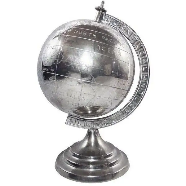 Mappa del mondo decorativa globo in legno e metallo oro personalizzato per la decorazione della scrivania della scuola e dell'ufficio prodotto regalo di alta qualità