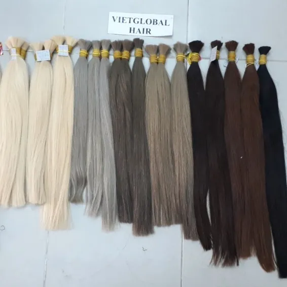 Extensão de cabelo humano resistente ao calor, para mulheres negras, cabelo vietglobal, cor preta