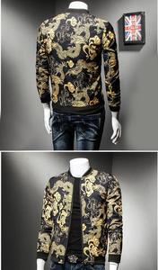New Arrival <strong>Gold</strong> Print <strong>Jacket</strong> Black <strong>Gold</strong> Party Club Outfit Bomber <strong>Jackets</strong> Men Male <strong>Jacket</strong> - Product Image 6