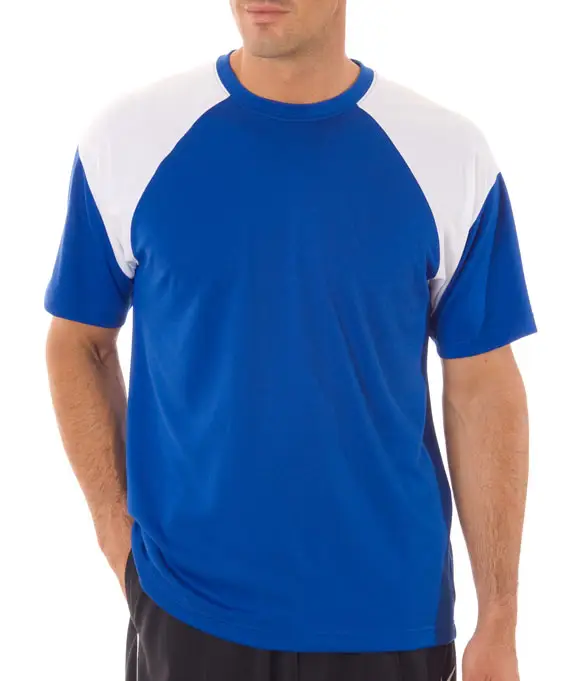 Camiseta de gran tamaño para hombre, camisa de poliéster/algodón informal, precio al por mayor, bloque de Color promocional