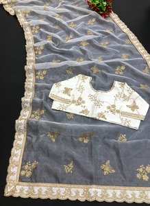 Ranbir Alia Wedding Designer Organza Silk Sequence Embroidery Work Saree Latest Collection Wholesale Price India Shop Online