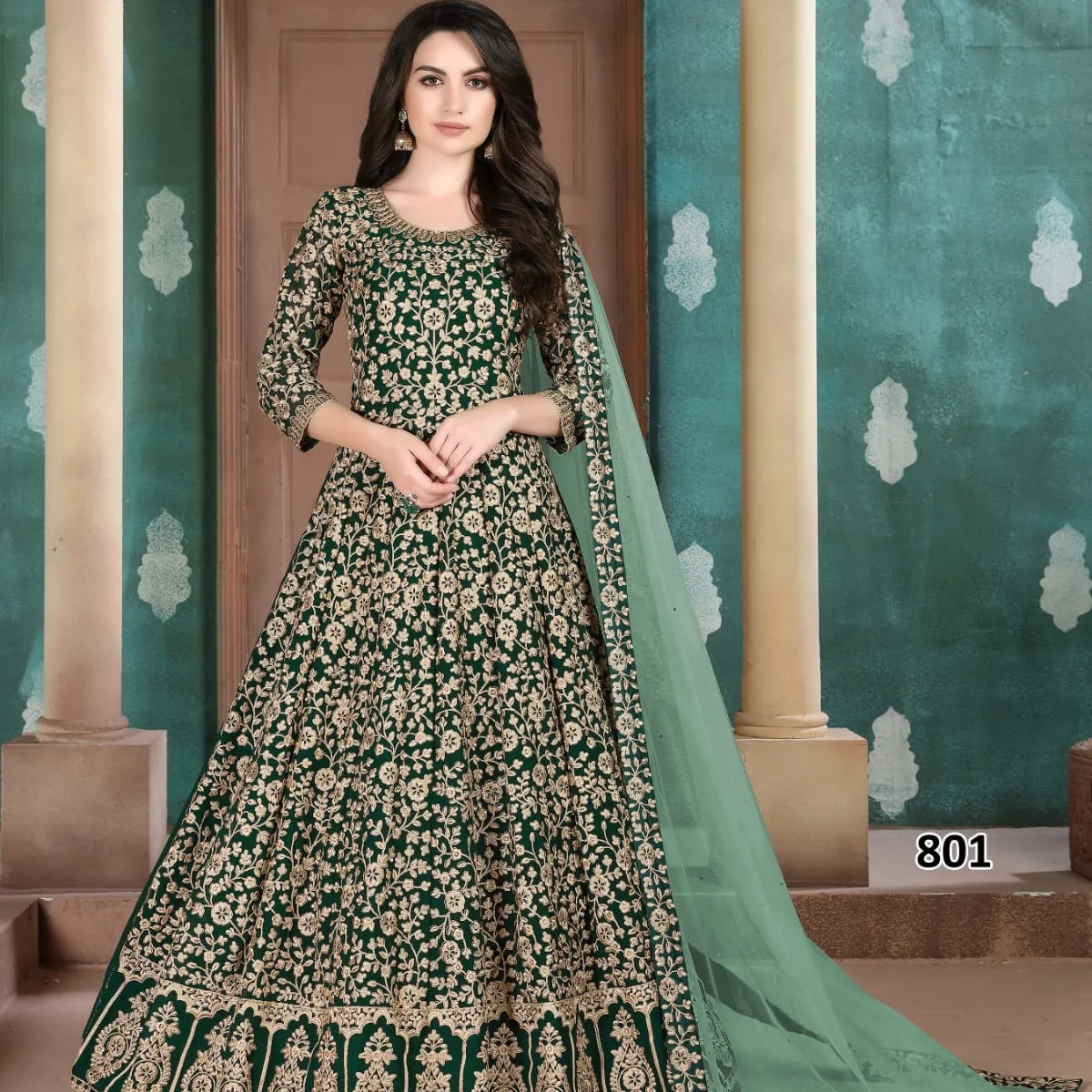 Tasarımcı Bollywood tarzı parti giyim uzun Anarkali elbisesi elbise Lacha elbise kadınlar için hindistan fiyat