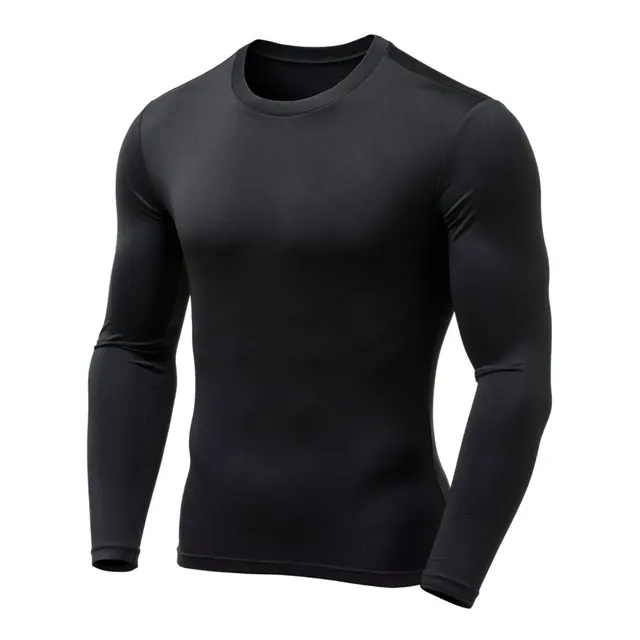 Camiseta de compresión de manga larga para hombre, Top con capa Base, camisas deportivas para correr, medias de Fitness para correr