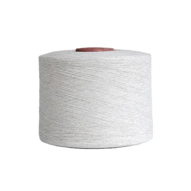 Tela de tejido de poliéster blanqueado, hilo de mezclilla de algodón mezclado, extremo abierto