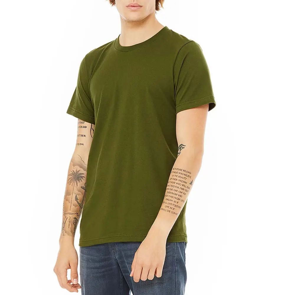 BELLA + CANVAS Unisex Jersey Tee Camisetas Deluxe T-Shirt - Olive Green Next Level N6210 Mens Premium CVC Crew Neck T Shirts