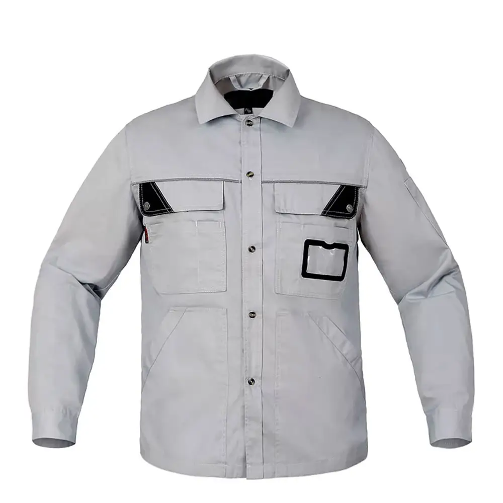 Doğrudan üretici erkek iş giysisi ceket pamuk nefes iş gömlekleri mekanik teknisyeni moda giyim