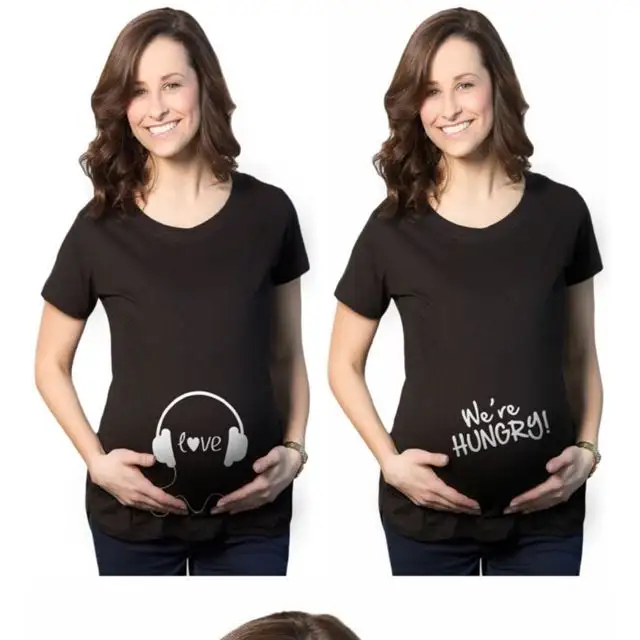 Camiseta de maternidad con estampado divertido, ropa de maternidad, Top de lactancia cruzado