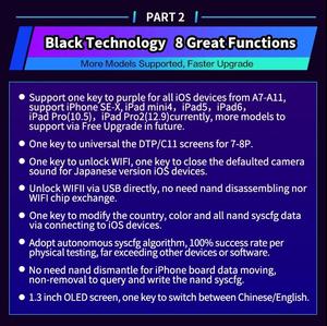 JC B-BOX-programador de dispositivos IOS de una tecla, tecnología negra, modo morado, A7-A11 para <span class=keywords><strong>iPhone</strong></span>, serie completa