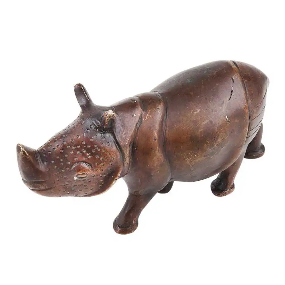 Animal de hippo bronze dourado artesanal, com escultura detalhada, figuras, estátua, peças de decoração, itens para presente