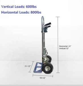 Chariot double plateforme pliable en aluminium 2 en 1, 800 livres, robuste, robuste, semelle à main, léger - Product Image 4
