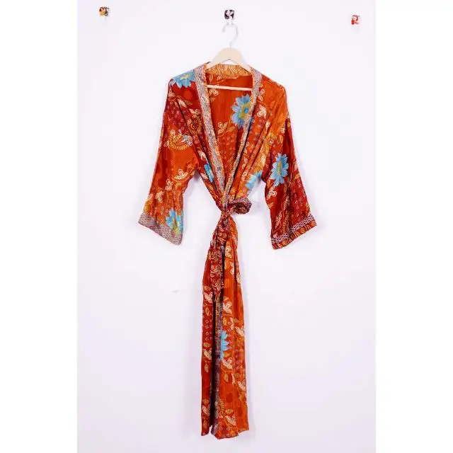 Kimono de seda Vintage para mujer, Kimono de seda, largo, de noche, japonés, regalo para el día de Navidad