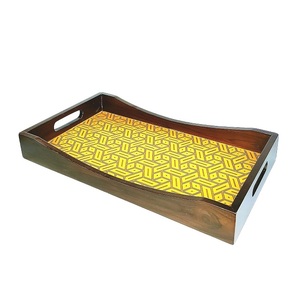 Hotels Restaurants and Home Kitchen Usage for Serving Food <strong>Inner</strong> Bone <strong>Inlay</strong> Design Wooden Serving Trays Wooden Serving Tray - Product Image 1