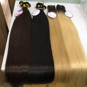 安い100% 人毛エクステンション生ベトナムヘアバンドル、未処理バージンヘアバンドルストレートブラウンカラー