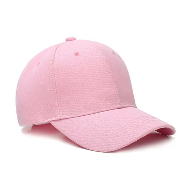 Sombreros de moda para hombre, gorra de béisbol Lisa para deportes al aire libre, color rosa, negro, marrón, embalaje personalizado, logotipo personalizado, 6 paneles, PK