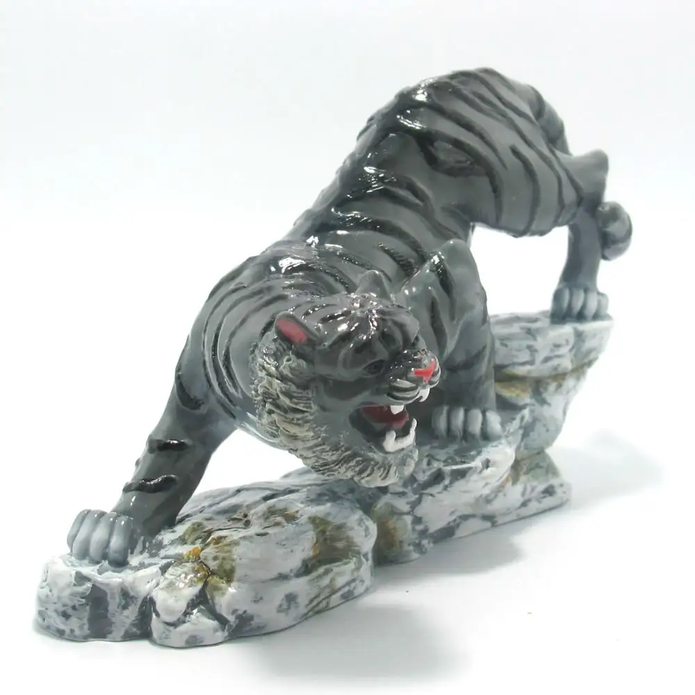 Animal estátua do polyresin para a decoração home/Cinza Tigre estatueta 70 mm de Altura