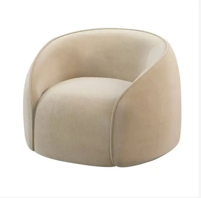 Fauteuil 1 place en velours blanc, canapé-lit en tissu doré et moderne, fauteuil élégant