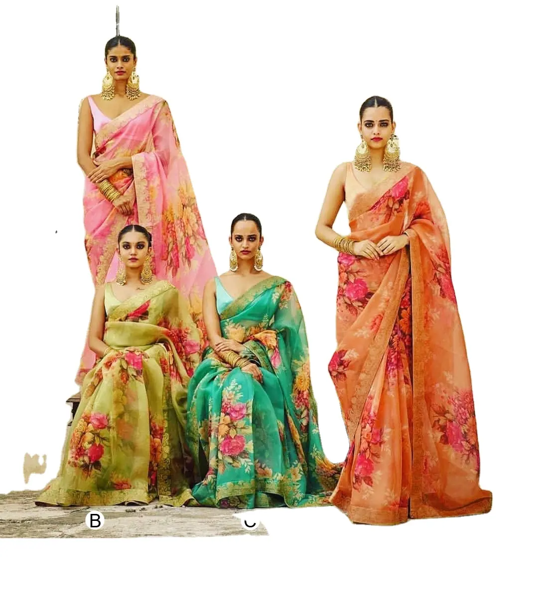 Blusa estilo indiano para meninas, blusa fashion com estampa de flores, para casual e festa, para jovens