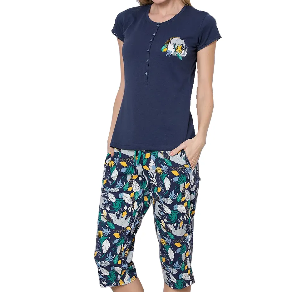 Las mujeres conjunto de pijamas de seda de colores de mezcla FEDEX 6015 simple bata primavera Spandex cantidad personalizado verano XXL