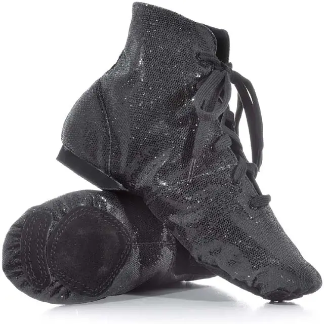 ハイトップソフトソールキャンバスレースアップブラックジャズダンスブーツダンス練習靴大人の男性と女性2023