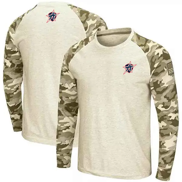 Camisetas de camuflaje con diseño impreso, camisas tácticas de manga larga con cuello redondo para exteriores, venta al por mayor