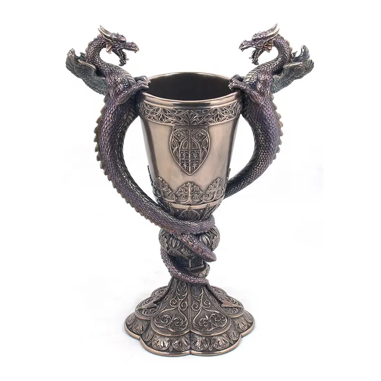 VERONESE DESIGN - FANTASY - WYVERN VASO-FREDDO BRONZO FUSO-OEM DISPONIBILE