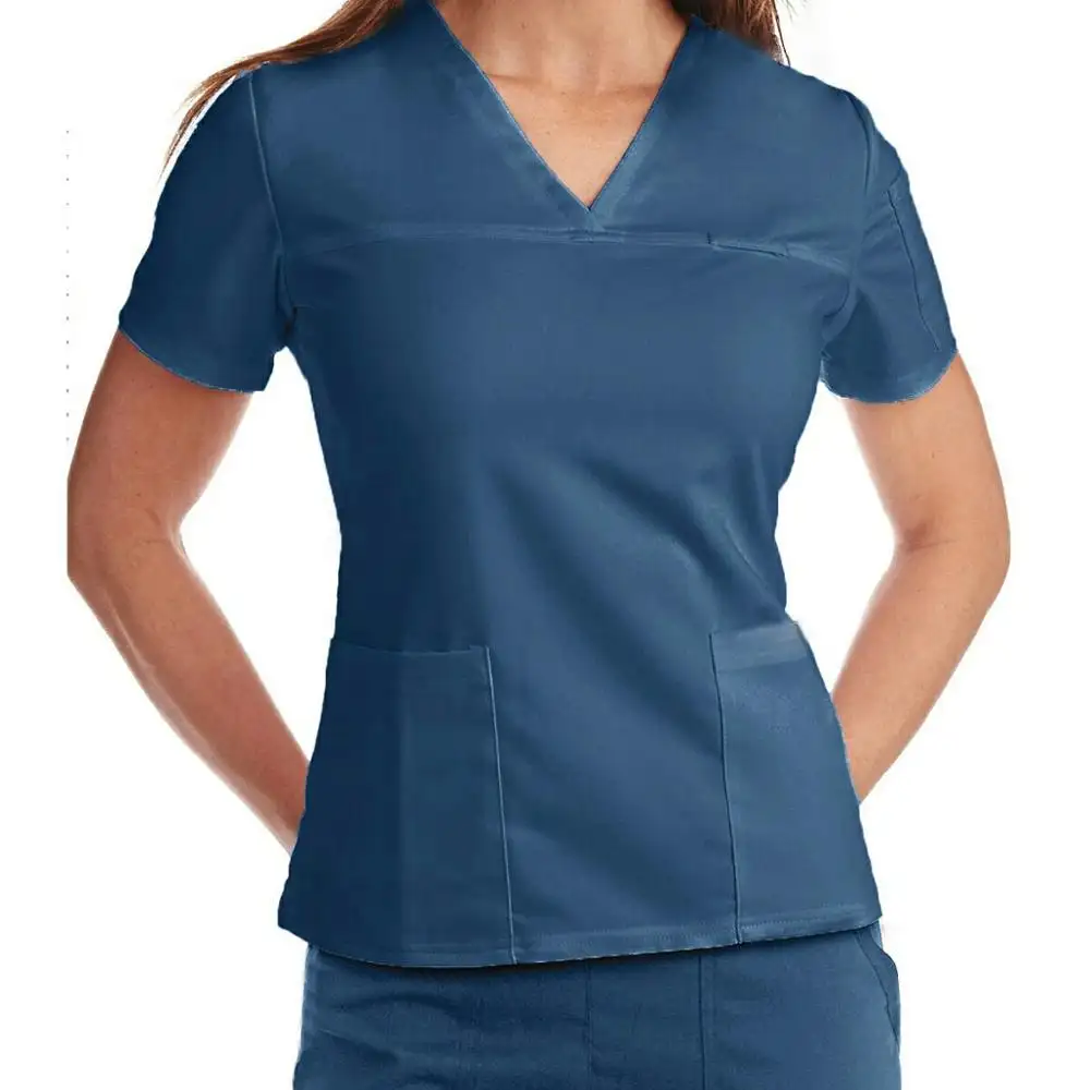 Conjuntos de esfoliantes médicos para mulheres, uniformes de enfermagem com elastano para uso hospitalar, atacado personalizado