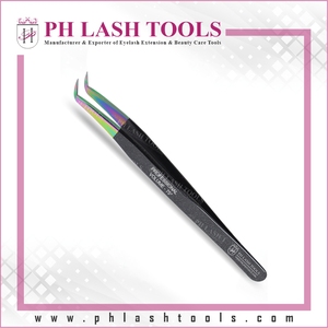 Alman paslanmaz çelik kirpik uzatma cımbız İki renk geri siyah renk ve ucu, çok renkli, dar ucu cımbız - Product Image 4