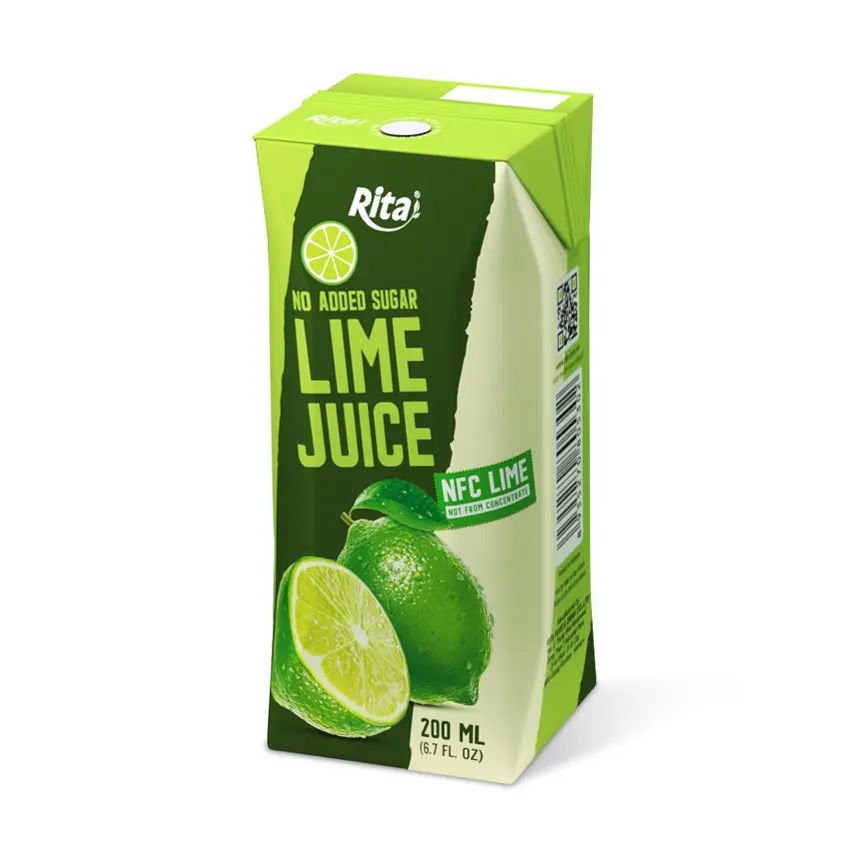 Delicious Juice No Sugar 200 Ml Aseptic Pak Lime Water Drink Vietnam Producto de alta calidad Refresca tu cuerpo