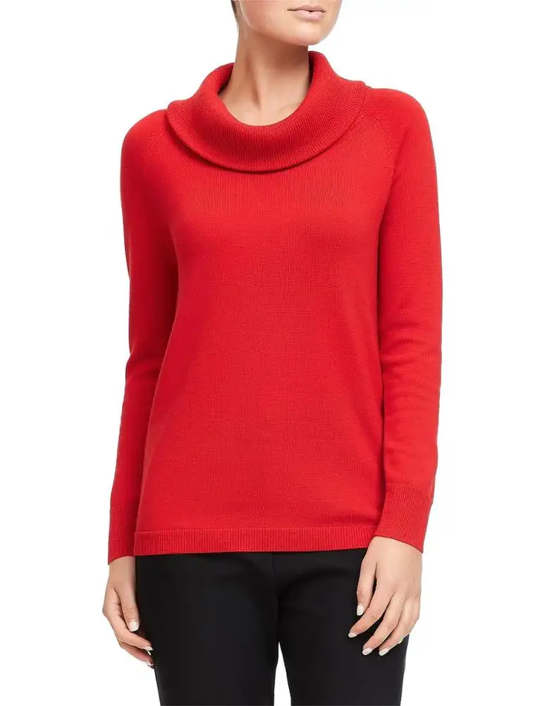 New style Ladies Adults Woman Cowl Neck Pullover with Long Sweater Dress