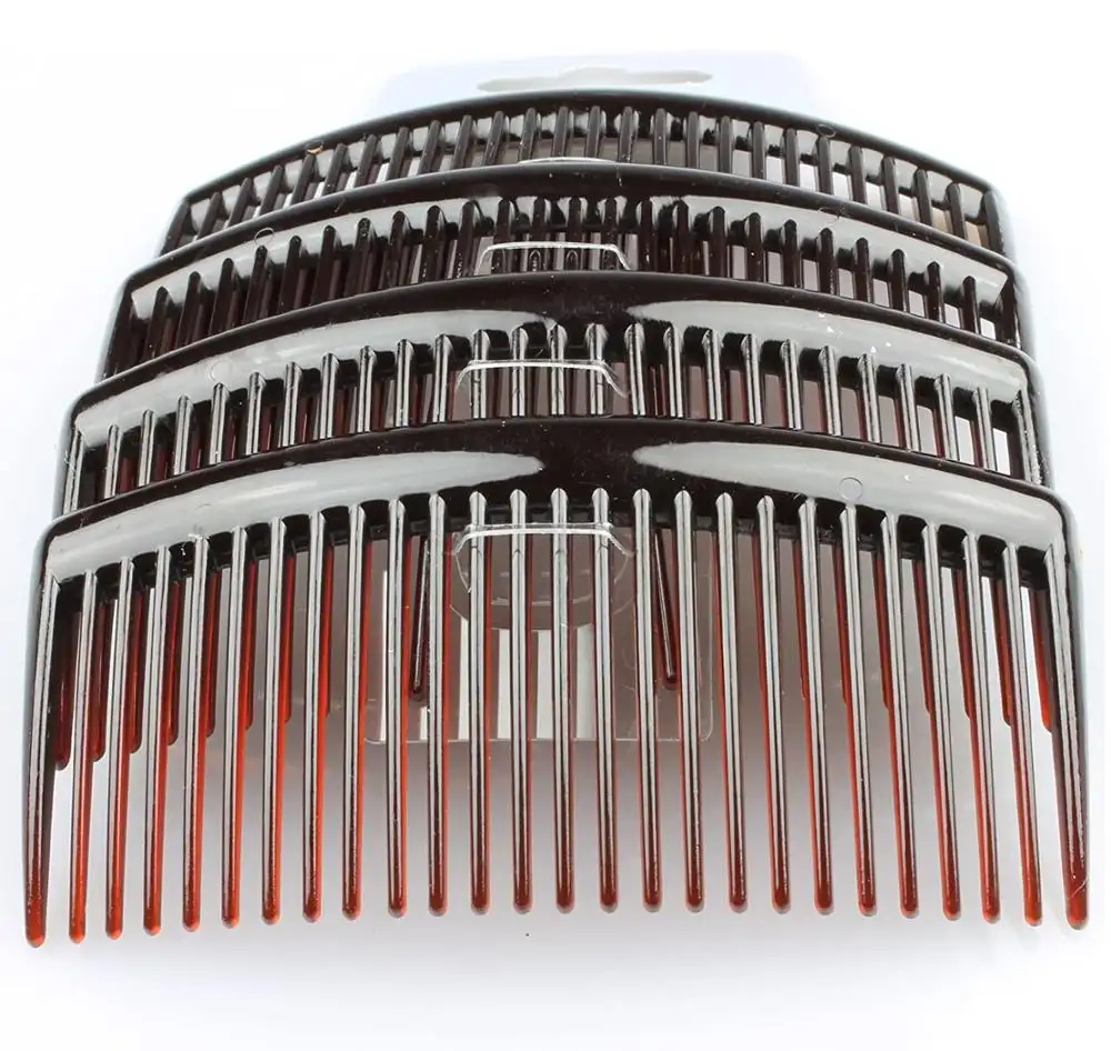 SHEMAX बाल कंघी बाल स्लाइड 4 पैक काले स्पष्ट TORT के बालों में कंघी प्लास्टिक