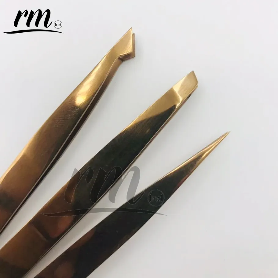 Rose Gold Eyebrow Tweezers Stainless Steel Private Label Customized Packing Best selling new style demandable eyebrow tweezer