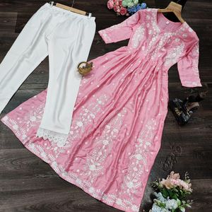 Rayon nakış iş parti giyim tasarımcı Kurtis Plaza seti koleksiyonu kadınlar için kraliyet ihracat - Product Image 3