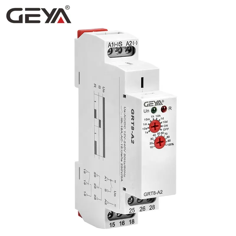 GRT8-A1 GEYA Trì Hoãn Bán Buôn Rơle Thời Gian AC220V Din Rail Rơle Hẹn Giờ Chức Năng Đơn Bật Hẹn Giờ Trễ AC230V 240V Rơle Trễ