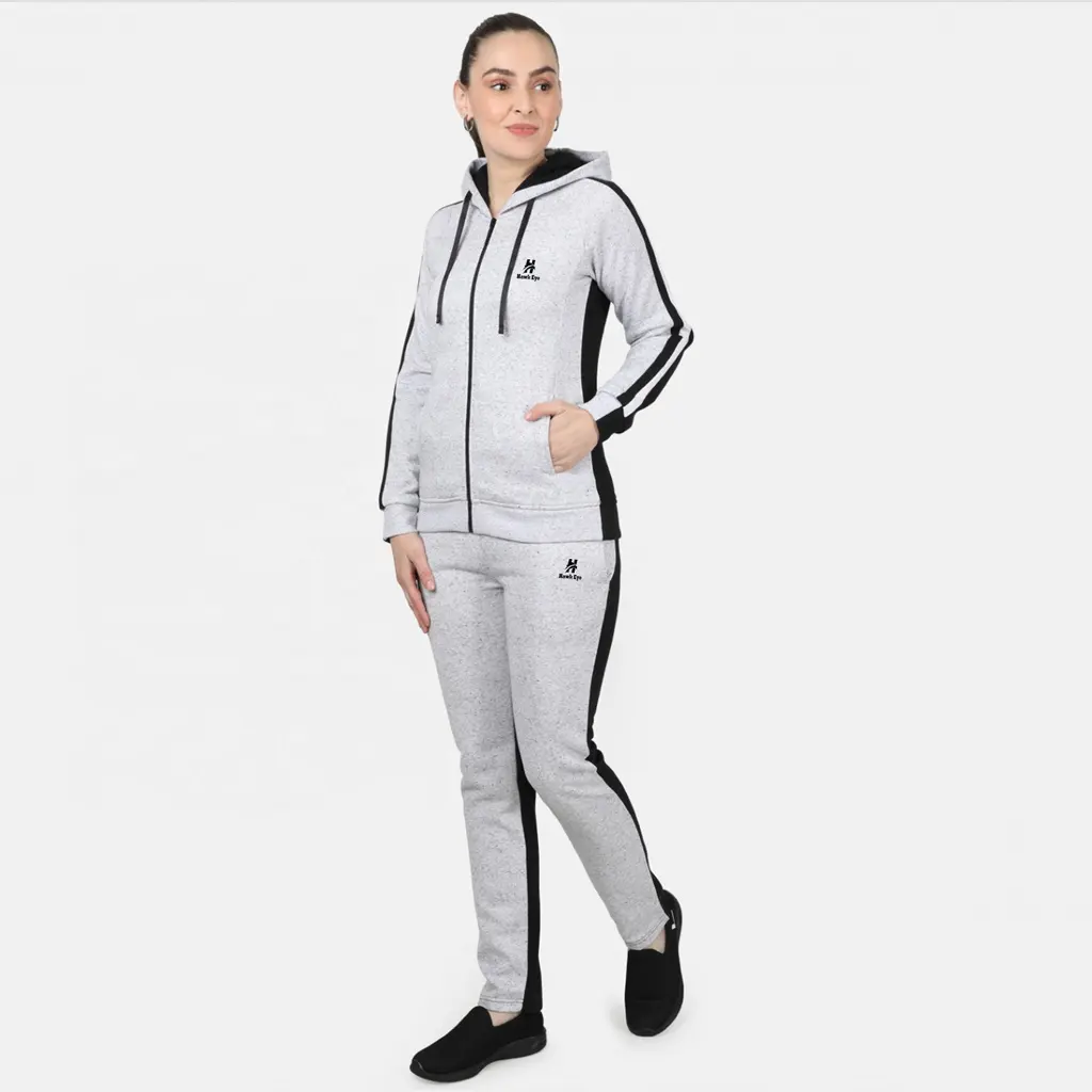 Chándal combinado de color gris negro y gris para mujer, chándal de ajuste regular, fabricado por Hawk Eye Sports (verificada por PayPal)