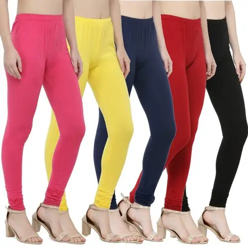 Fujiwar-leggings churiar en coton extensible pour femmes, Legging uni, 2 voies, 150 GSM