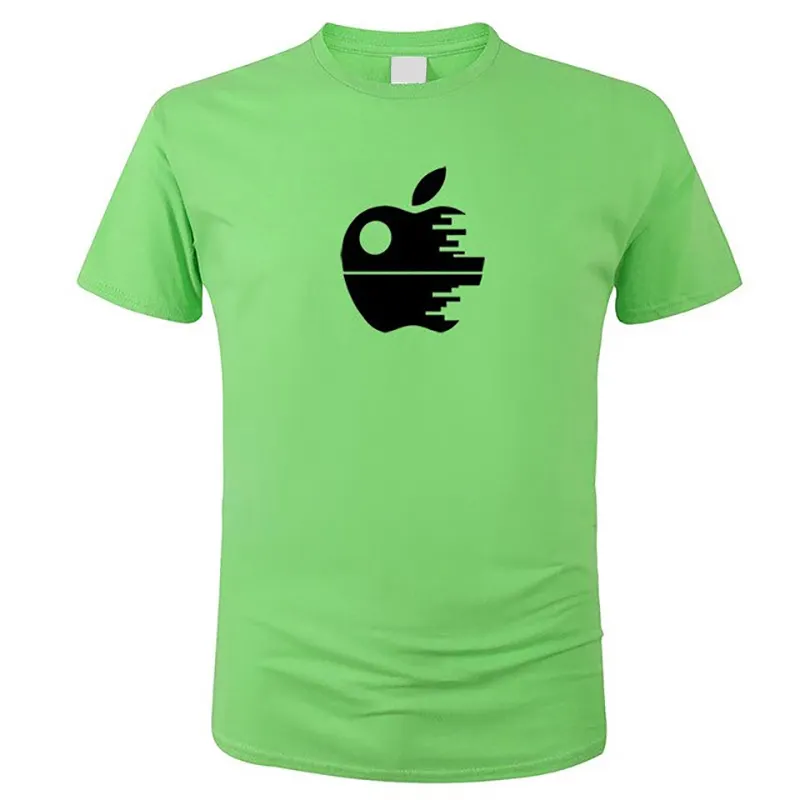 T-shirt baskı moda yaratıcı tasarım Apple Tees Tops Unisex gömlek nakış pamuk T-Shirt unisex t Shirt tasarım