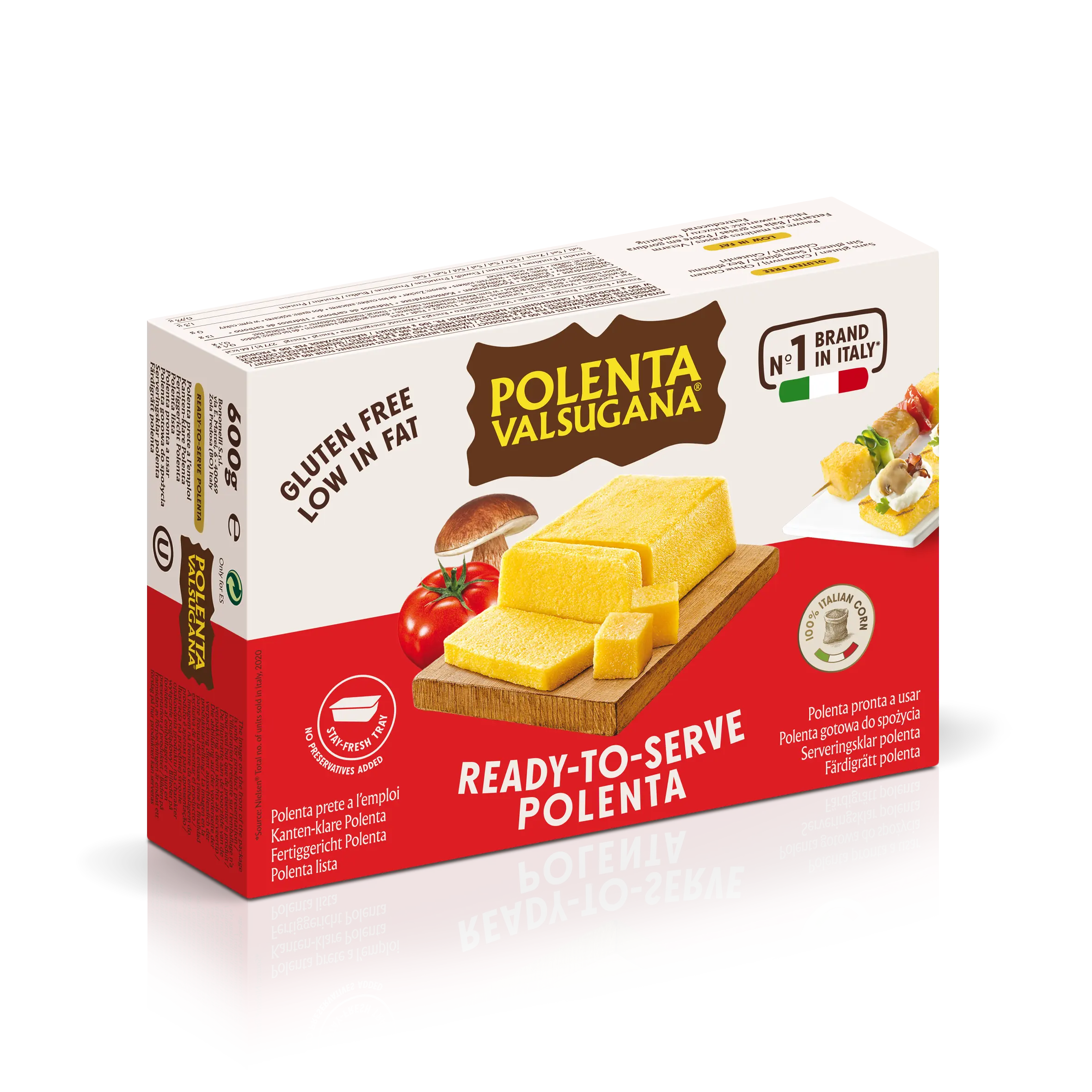 عالية الجودة الايطالية عصيدة Valsugana جاهزة لخدمة شحن الذرة الصفراء الغلوتين الدقيق 1 مربع 600 g ل سريعة الطبخ