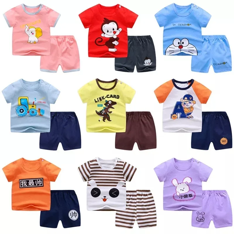 Abbigliamento per bambini Vestiti Del Bambino Bambini T-Shirt Con Pantaloncini 2 Pcs Copre Gli Insiemi Dei Bambini di Modo Semplice Delle Ragazze Dei Ragazzi di Usura di Estate