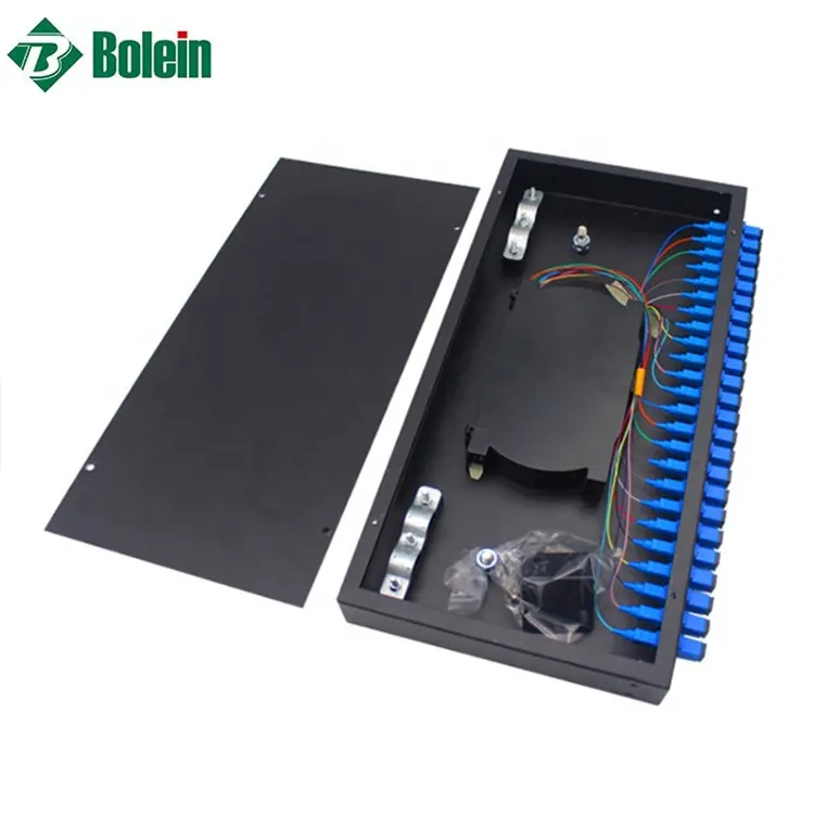 Bolein фиксированный симплексный SC оптический патч-корд 1U 24 портами волоконно-оптический патч-панель 19 дюймов стандартная установка для ODF шкаф для сетевого сервера