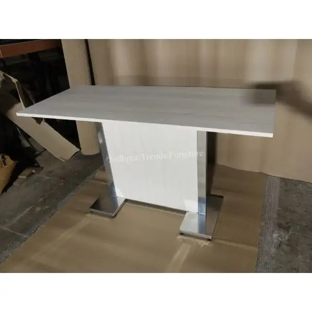 מודרני עיצוב מטבח ריהוט נירוסטה בסיס MDF עץ שולחן אוכל שולחן על מכירה