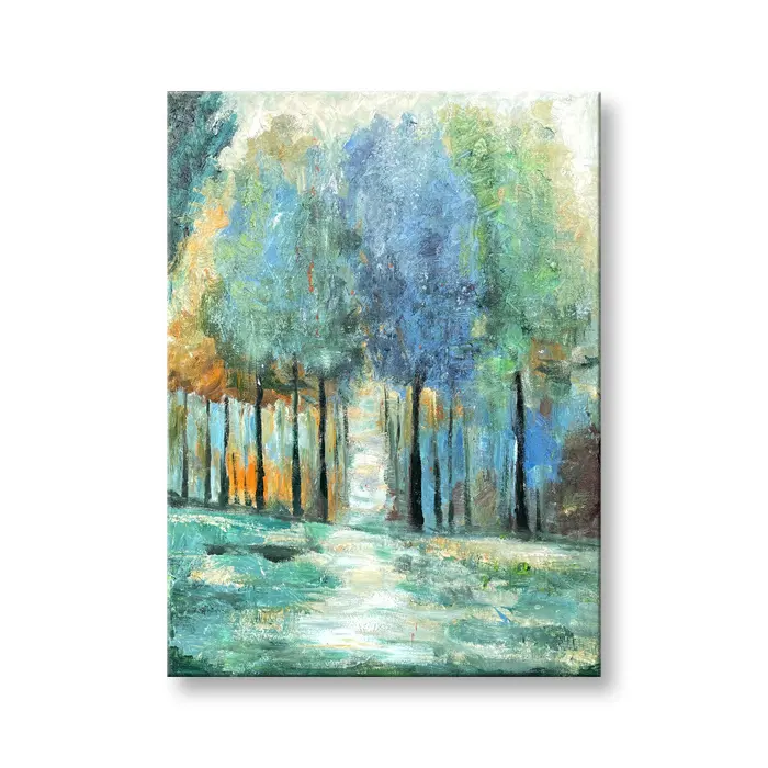Nature Landscape Handmade Oil Painting on Quality Canvas Modern SCENERY White Flowers Oil Paintings Set De Oil Paintings 1pcs