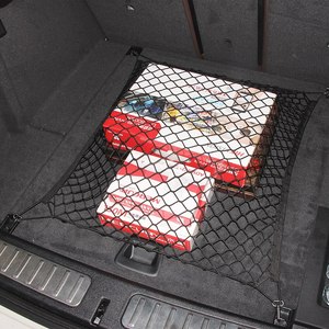 頑丈なカーゴネット伸縮性のある車内アクセサリーSUVとトラック用のフック付きの調整可能な弾性トランク収納ネット