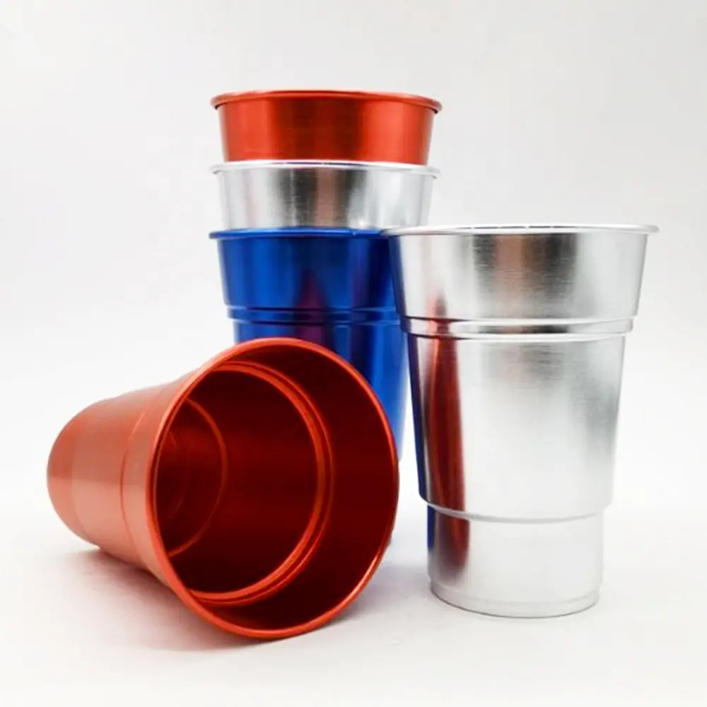 Promotionele Gekleurde Partij Outdoor Metalen Blikje Drinkbeker Aluminium Tumbler Pint Set Bier Beker