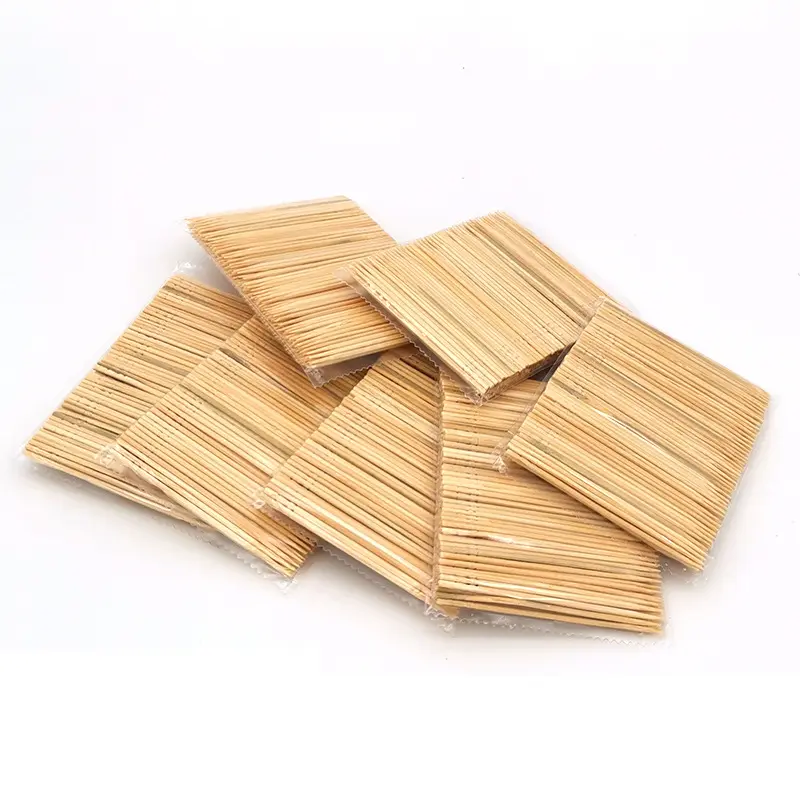 Biologisch abbaubarer Großhandel natürliche Farbe Top Qualität Factory Direct Bambus Zahnstocher mit kunden spezifischer Verpackung