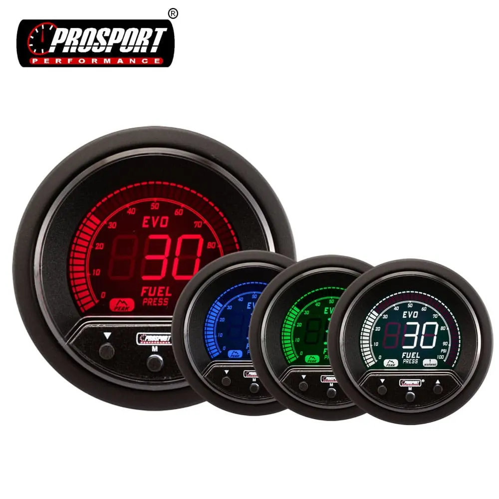 52mm Auto Meter LCD Best Seller 4 Colors EVO Digital Fuel Pressure Gauge