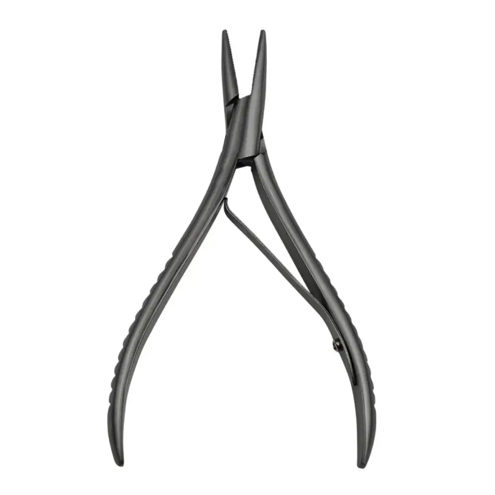 Flat Shape Black Stainless Steel Hair Extension Pliers Multipurpose Hair Extension Tools Pliers