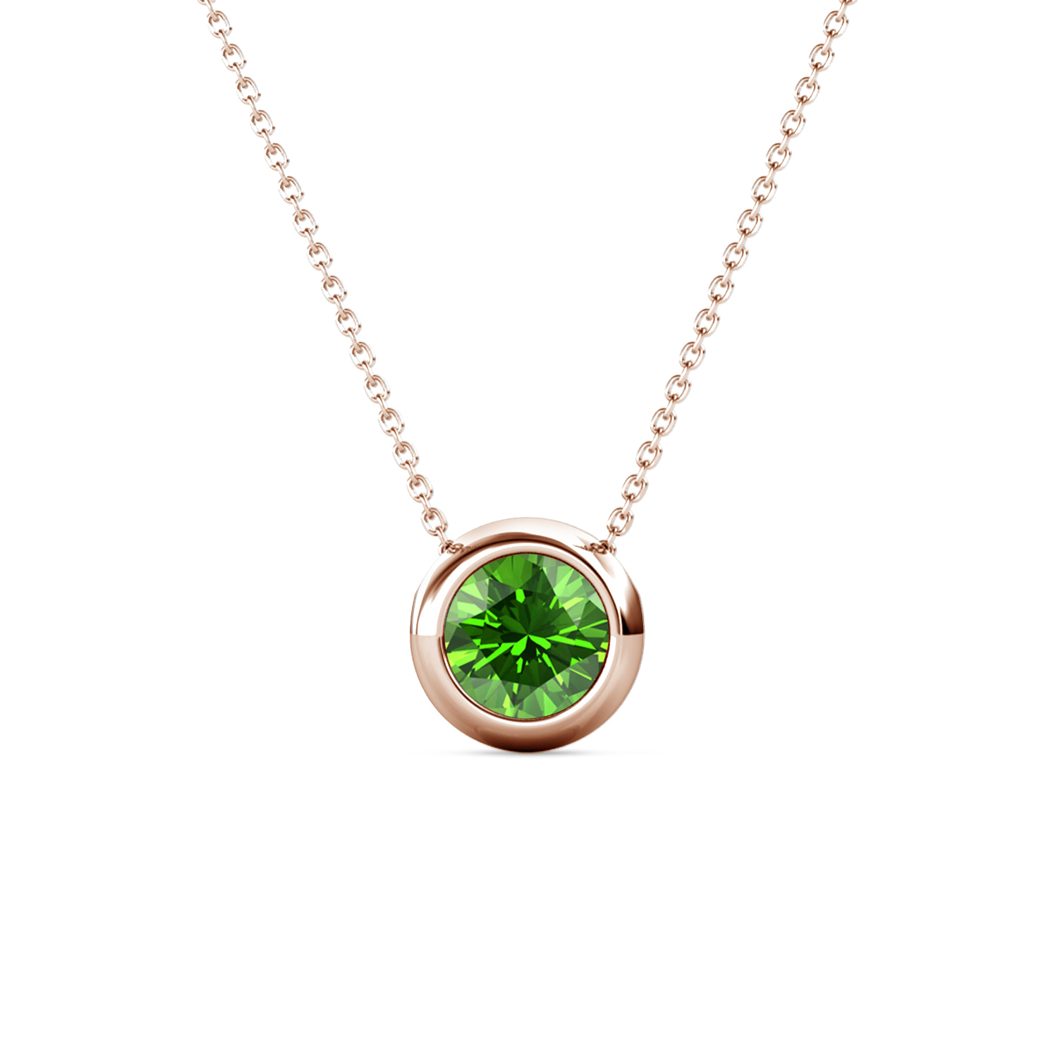 Brass With 18k Rose Gold Plated Minimalist August Necklace