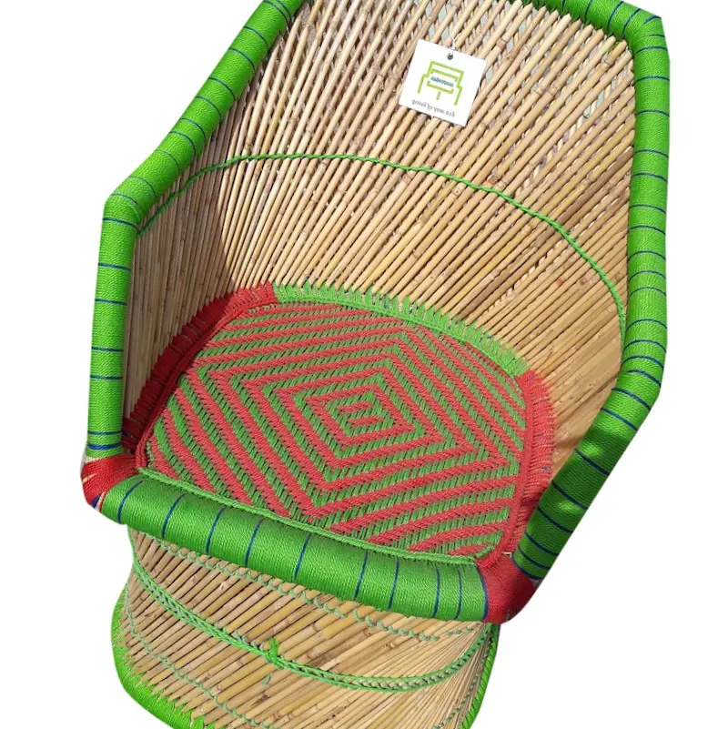 2024 personalizado moderno respetuoso con el medio ambiente caña de bambú de madera maciza sala de estar sofá silla para el hogar muebles de interior y exterior