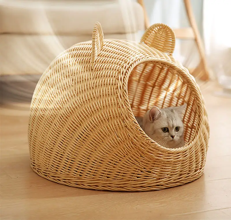 Çevre dostu Rattan pet house - Rattan kedi evi kafes dokuma hasır pet yatak/bayan Thi Nguyen + 84 988 872 713