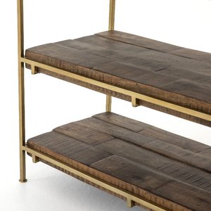Benzersiz tasarım Modern mobilya katı ahşap raf ve demir taban konsol masa giriş koridor konsol masa - Product Image 4